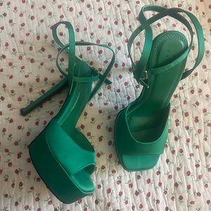 ASOS Green Platform Heels (brand new + never worn)